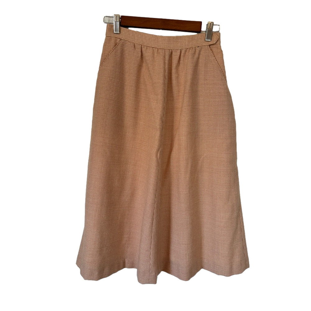 Breckenridge Women 10 ILGWU Vintage Wool Peach Acadamia Preppy Modest Midi Skirt
